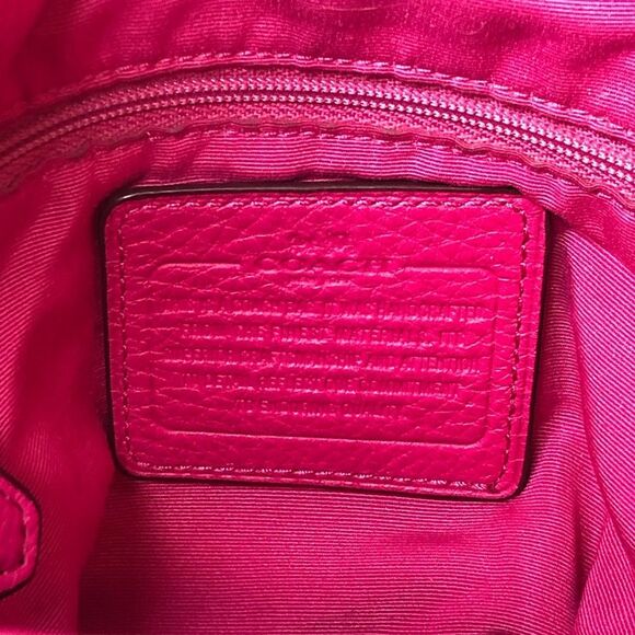 COACH Madison Phoebe Tumbled Hot Pink Leather 3 Section Shoulder Bag VINTAGE - Picture 9 of 17